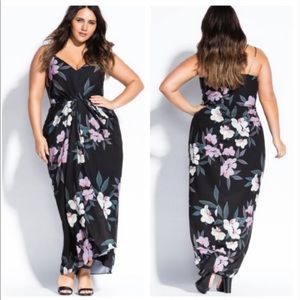 Chiffon flowered maxi dress